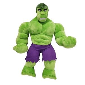 Incredible Hulk Marvel Plush 16" Jointed Arms Movable Arms - Disney Store Plush